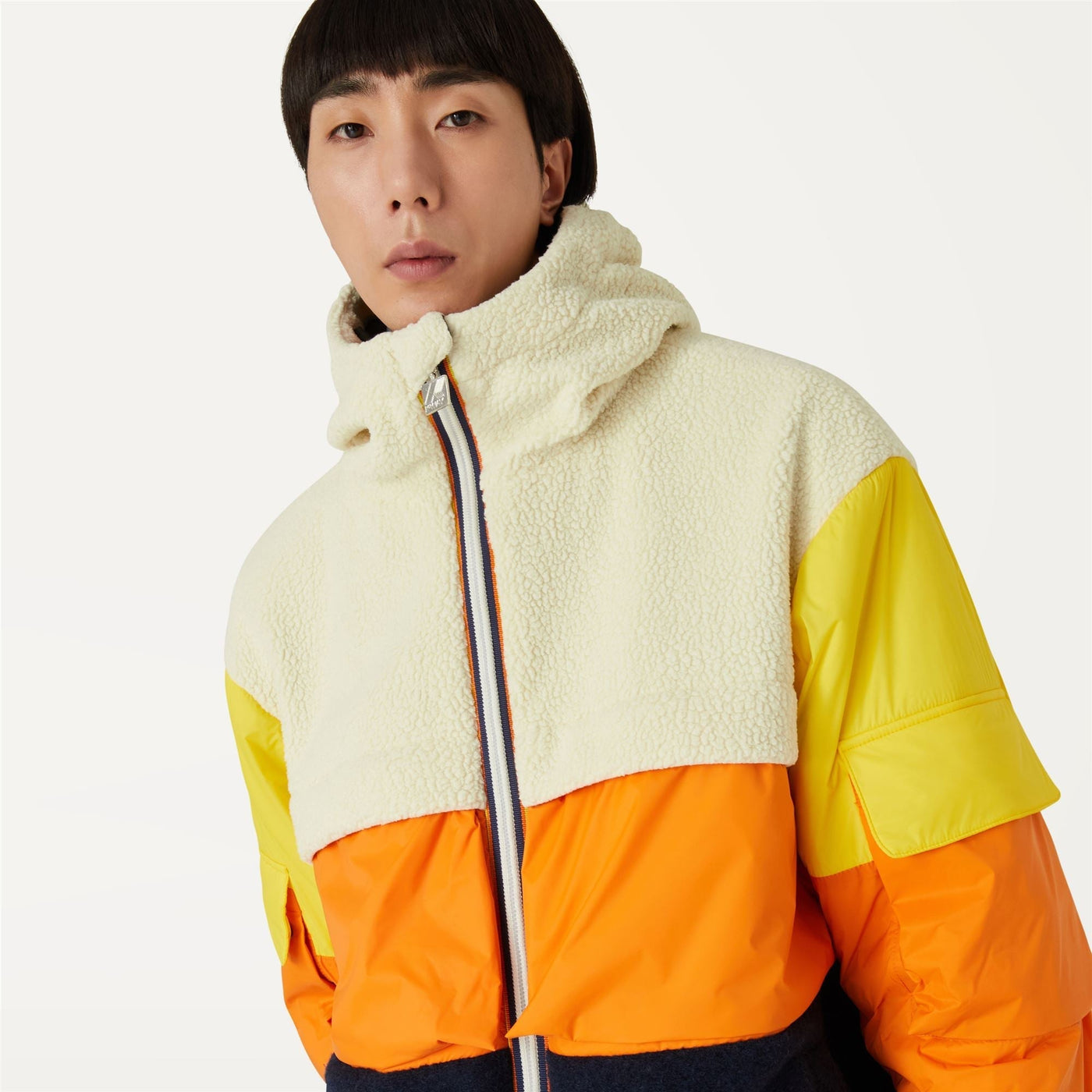 CLAUMIX SHERPA NYLON BLANKET - Jackets - Mid - MAN - WHITE-BLUE-ORANGE-YELLOW