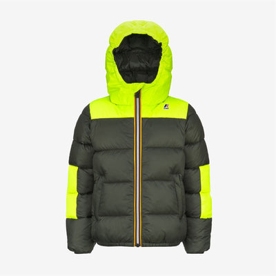 P. LE VRAI 3.0 CLAUDE HEAVY WARM - Jackets - Mid - KID UNISEX - GREEN BLACKISH-YELLOW FLUO