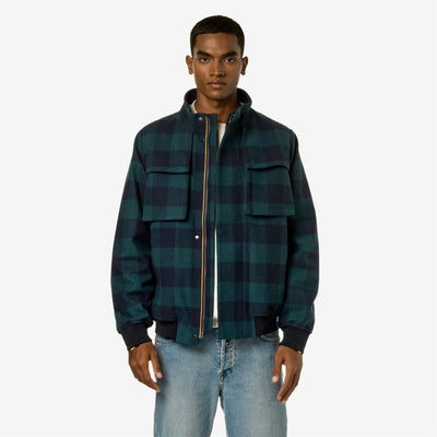 LONDEL CHECK WOOL 2L - Jackets - Short - MAN - GREEN P-BLUE D CHECK