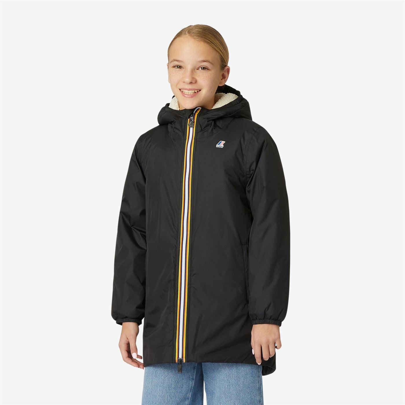 P. LE VRAI 3.0 EIFFEL ORSETTO - Jackets - 3/4 LENGTH - KID UNISEX - ECRU-BLACK PURE