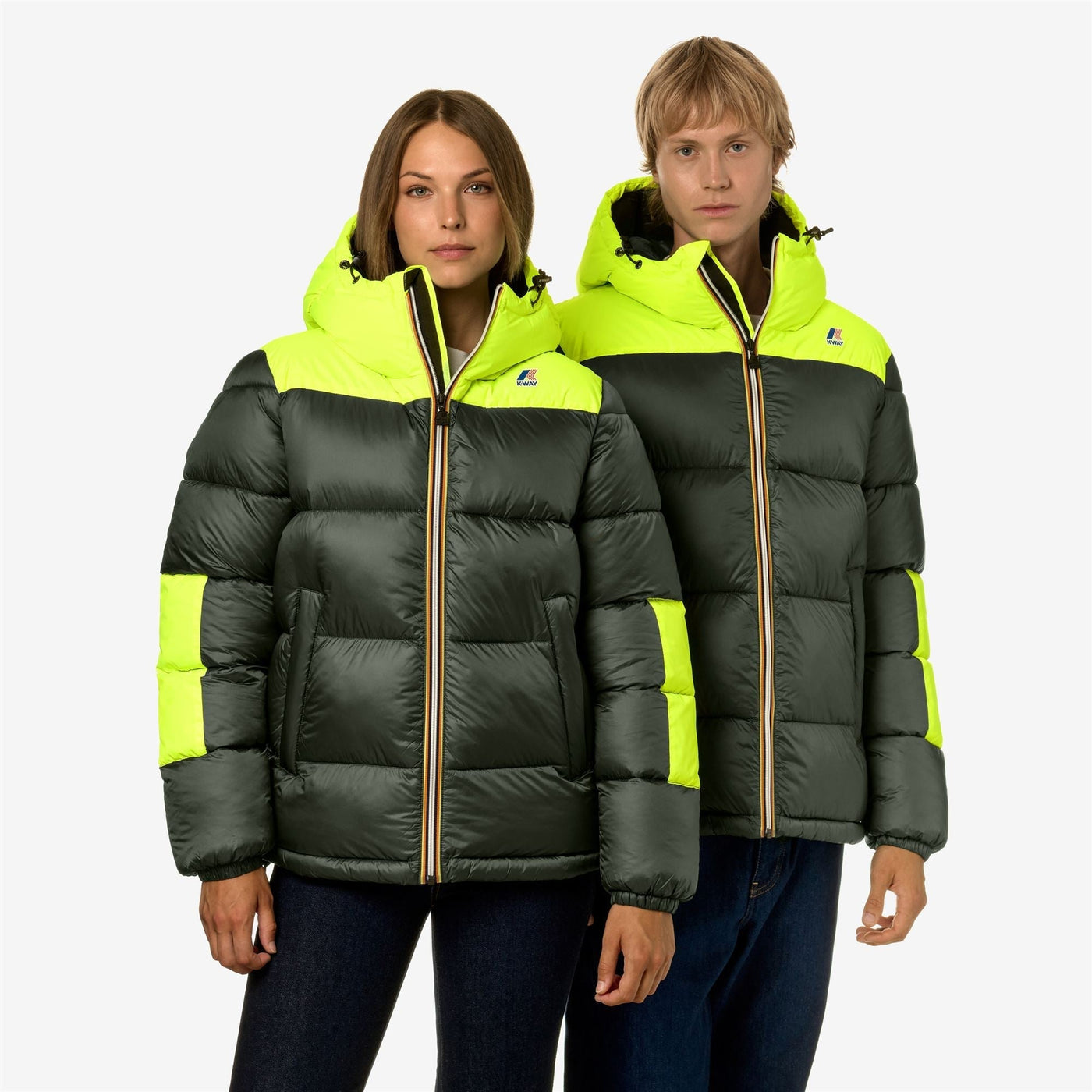 LE VRAI 3.0 CLAUDE HEAVY WARM - Jackets - Mid - UNISEX - GREEN BLACKISH-YELLOW FLUO