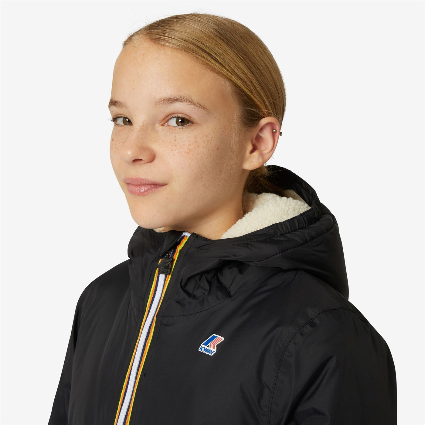 P. LE VRAI 3.0 EIFFEL ORSETTO - Jackets - 3/4 LENGTH - KID UNISEX - ECRU-BLACK PURE