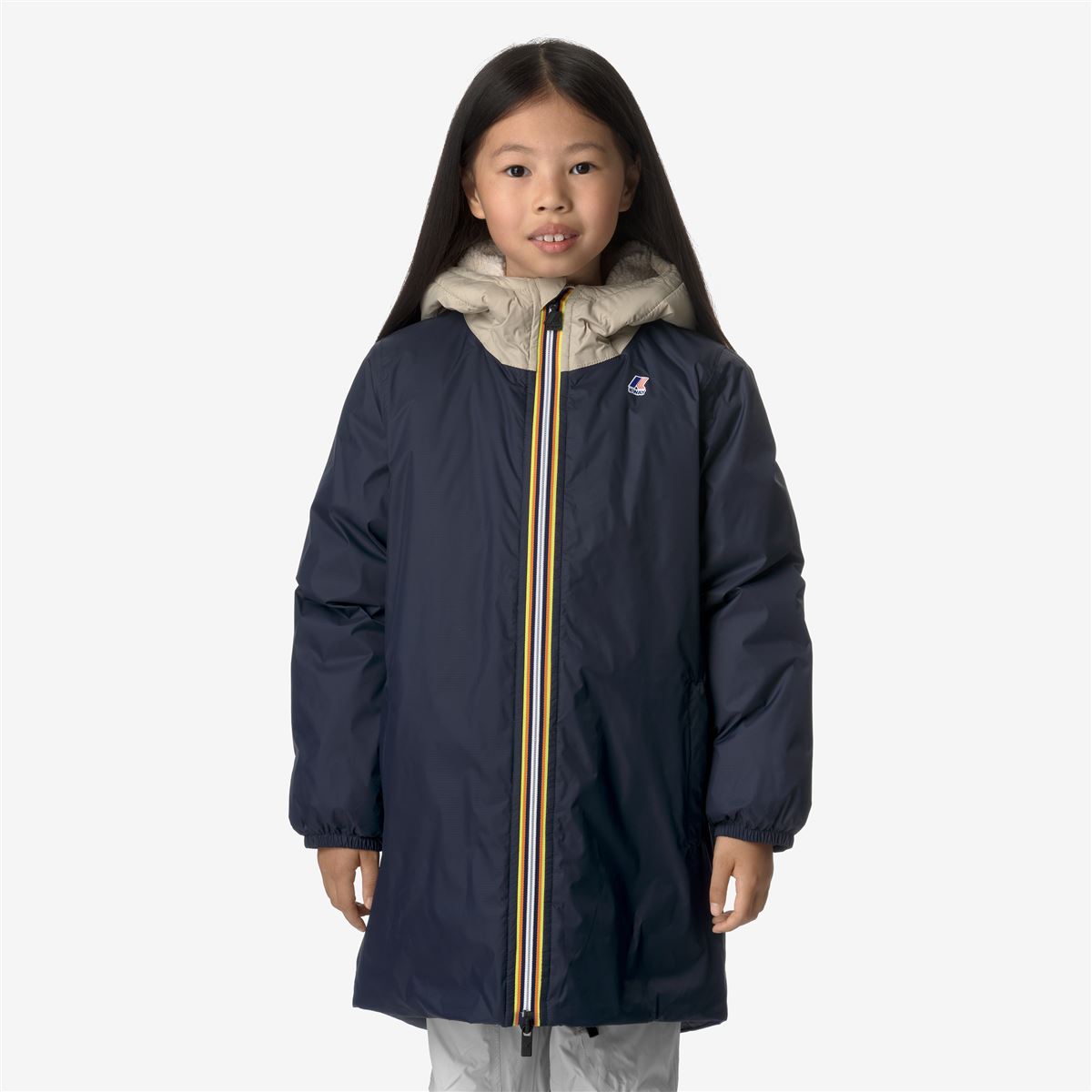 P. LE VRAI 3.0 EIFFEL ORSETTO - Jackets - 3/4 LENGTH - KID UNISEX - ECRU-BLUE DEPHT