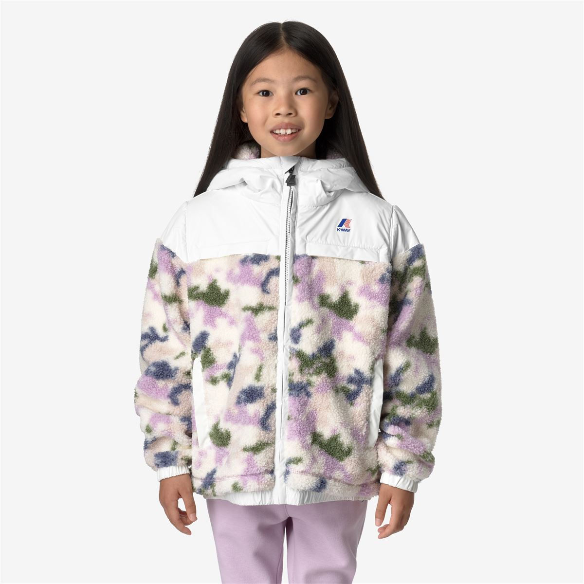 LE VRAI 3.0 P. JILDAZ ORSETTO GRAPHIC - Fleece - Jacket - KID UNISEX - WHITE-CAMO GIRL PINK