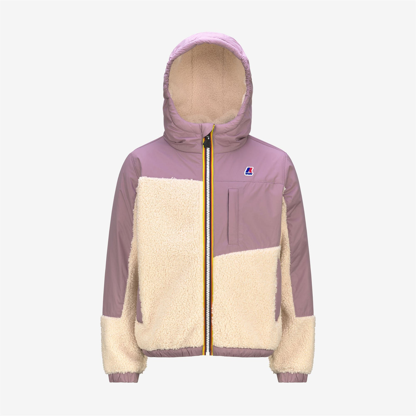 P.  LE VRAI 3.0 NEIGE ORSETTO - Fleece - Jacket - KID UNISEX - ECRU-VIOLET DUSTY