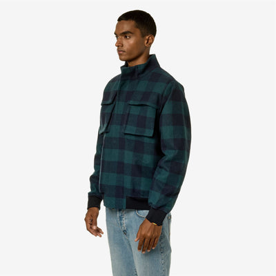 LONDEL CHECK WOOL 2L - Jackets - Short - MAN - GREEN P-BLUE D CHECK