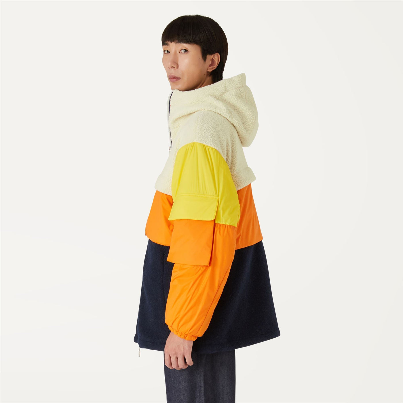 CLAUMIX SHERPA NYLON BLANKET - Jackets - Mid - MAN - WHITE-BLUE-ORANGE-YELLOW