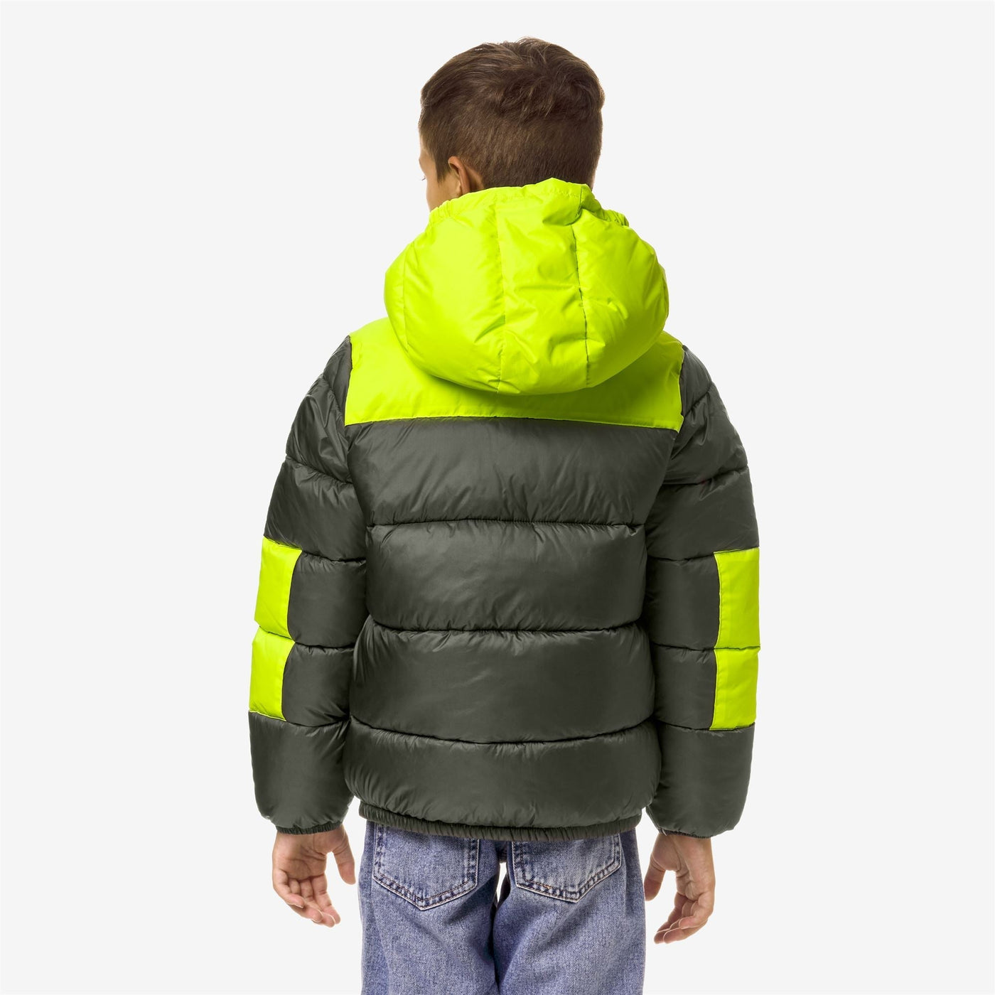 P. LE VRAI 3.0 CLAUDE HEAVY WARM - Jackets - Mid - KID UNISEX - GREEN BLACKISH-YELLOW FLUO