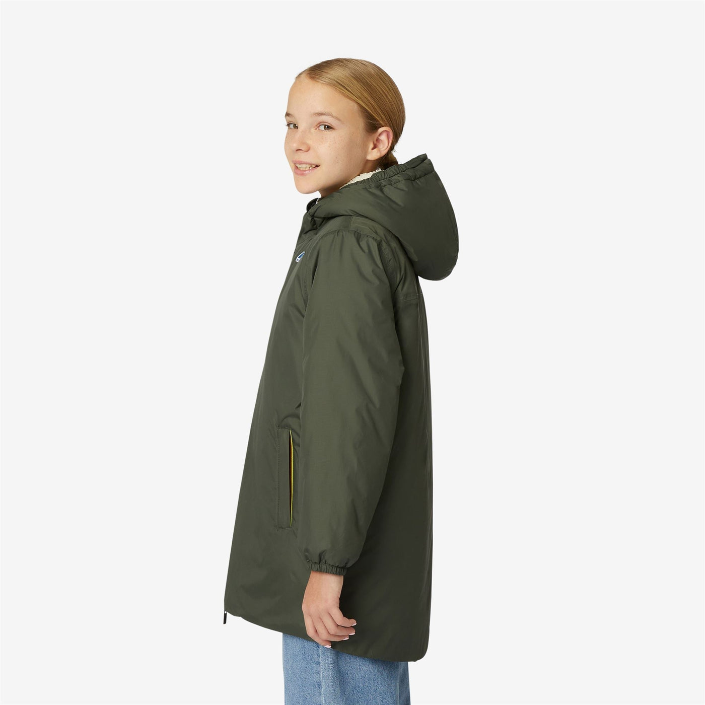 P. LE VRAI 3.0 EIFFEL ORSETTO - Jackets - 3/4 LENGTH - KID UNISEX - ECRU-GREEN BLACKISH